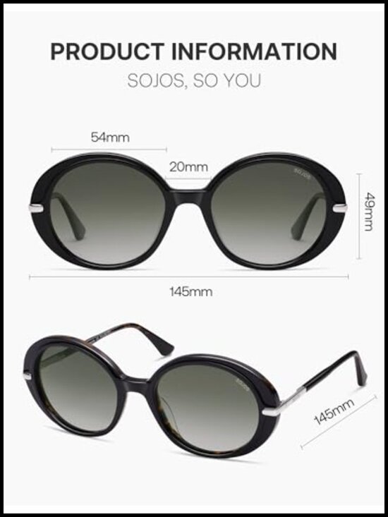 Oversized Round Polarized Sunglasses Acetate Frame Retro Vintage main image 4